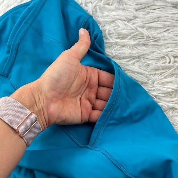Lululemon Fast & Free Crop II *Nulux 19" Teal Blue - Picture 5 of 6